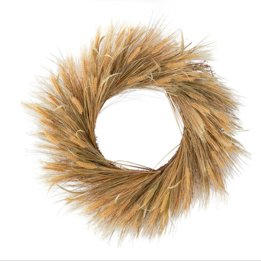 Corona De Trigo Y Pasto Color Crema De 76 Cm