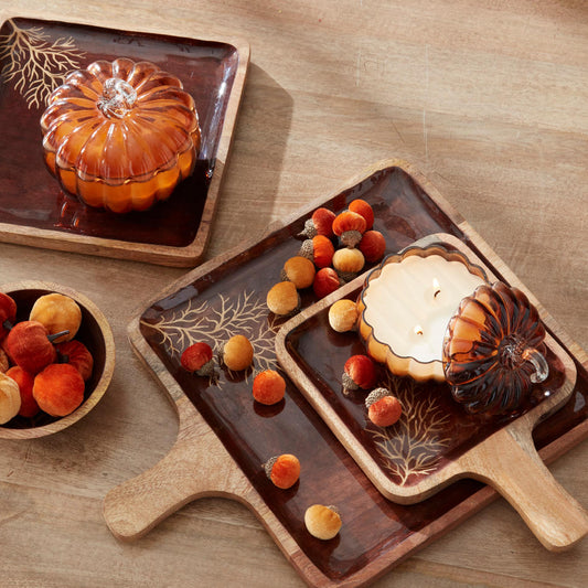 Velas de Calabaza De Vidrio Color cafe