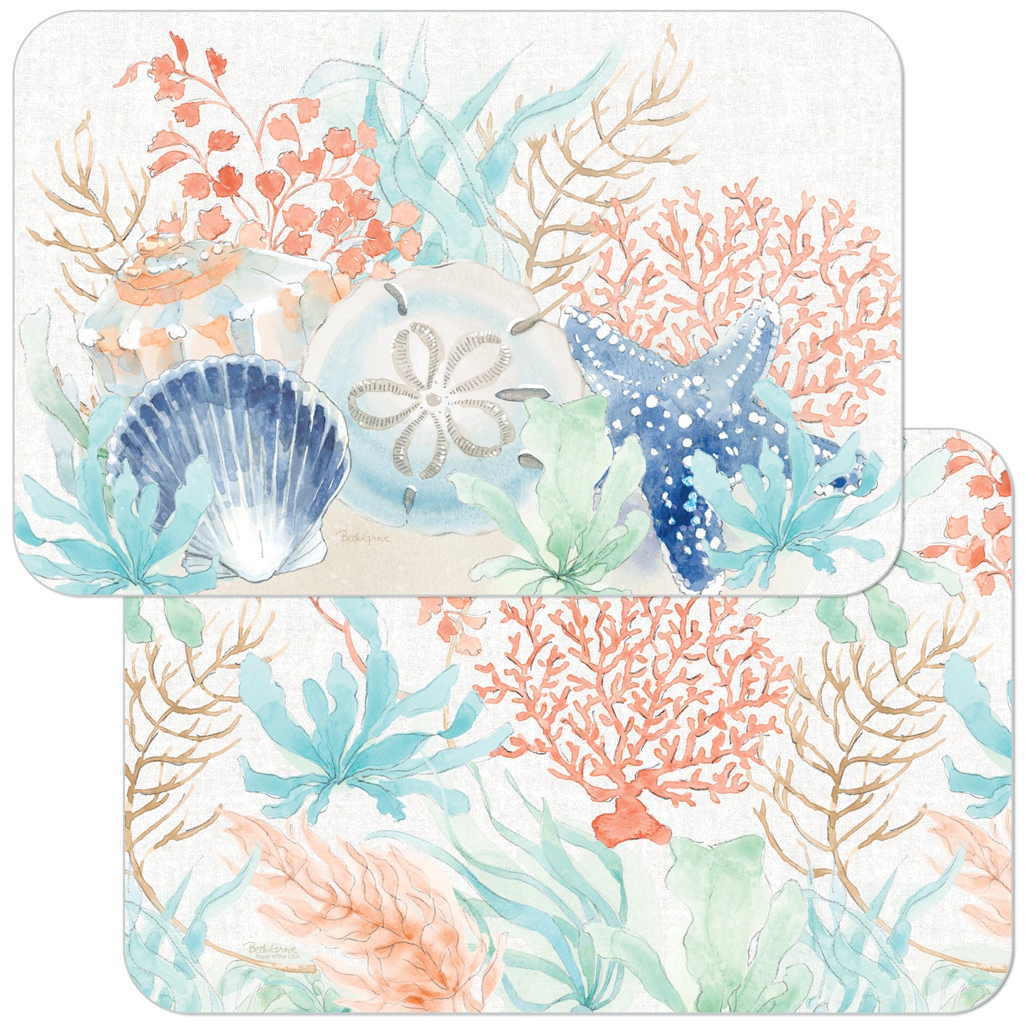 Individuales reversibles de mar coral