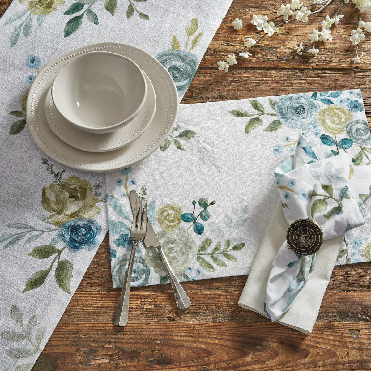 Servilletas de flores azules