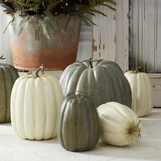 Calabaza Verde Y Amarilla Moteada De 48 Cm