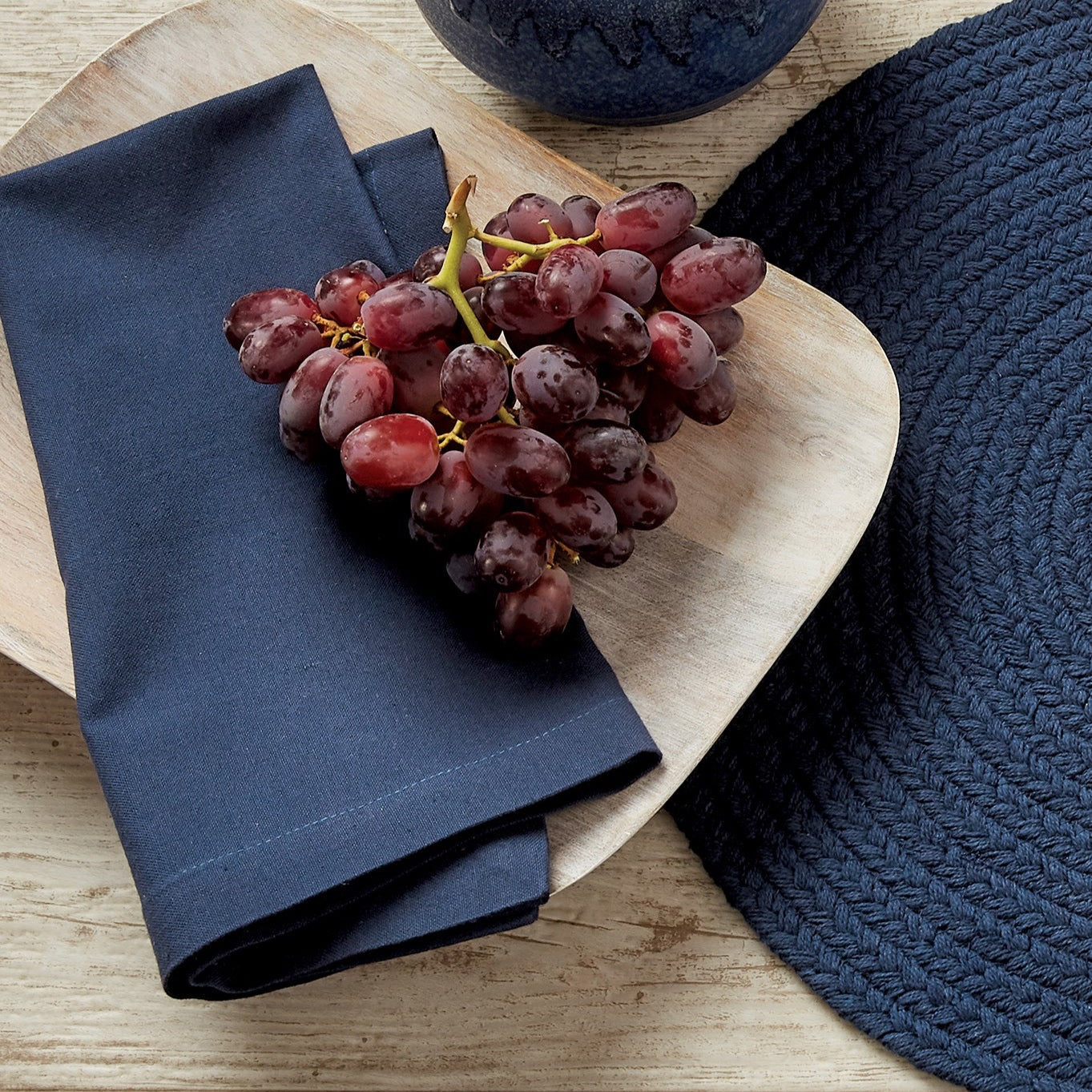 Servilletas de tela azul marino
