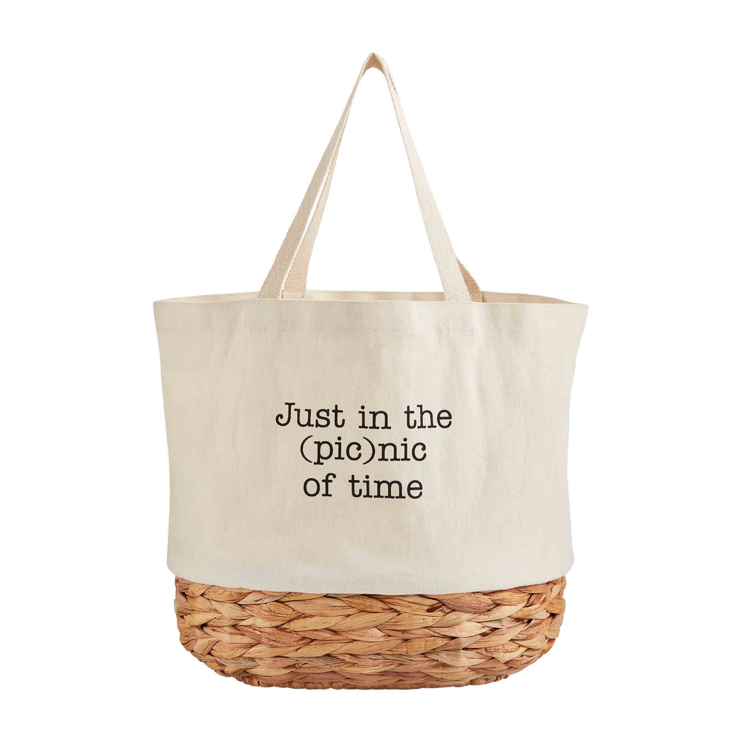 Bolsa de picnic blanca con base de yute