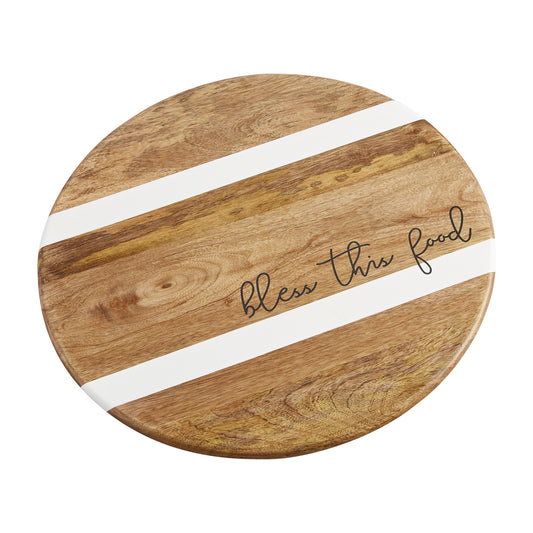 Lazy Susan de madera "bless this food"