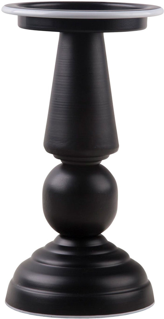 candelero 12in negro de metal