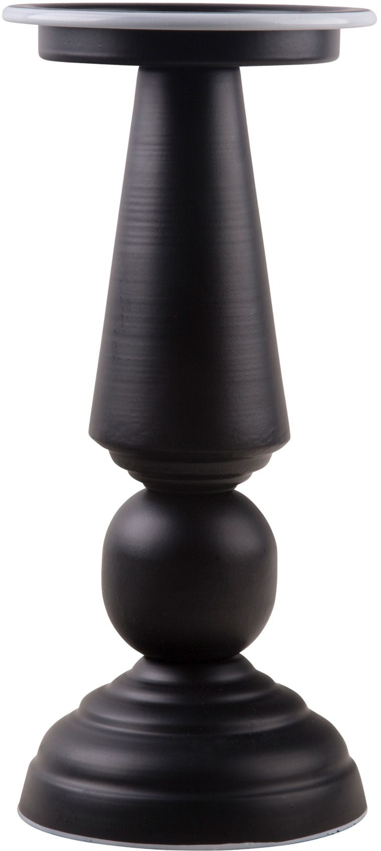 candelero 12in negro de metal