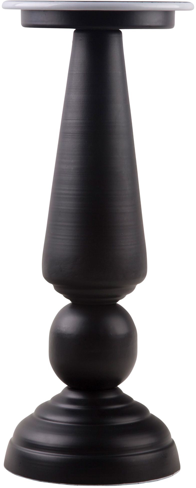 candelero 12in negro de metal