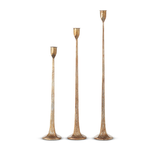 Set De Candeleros Dorados Largos
