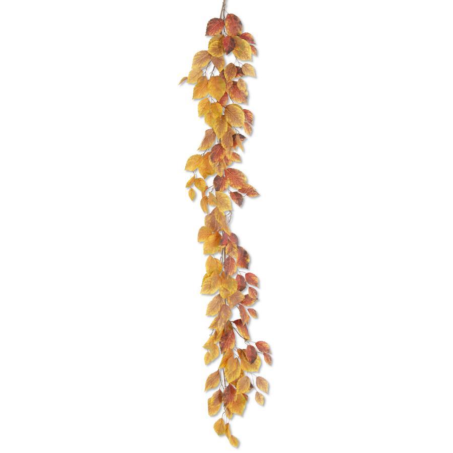 Guirnalda hojas abedul amarillo dorado y —xido 60 in