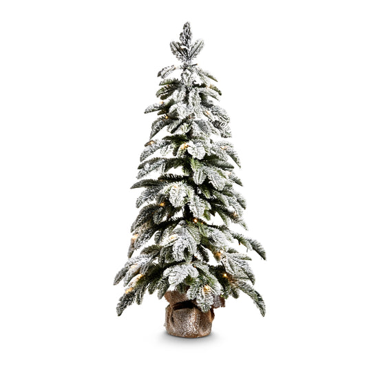 Arbol nevado iluminado en bolsa 36in