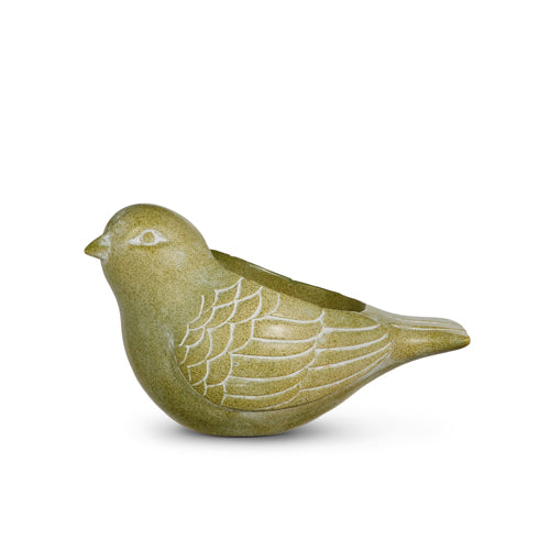 Macetero De Pajaro Verde Grande