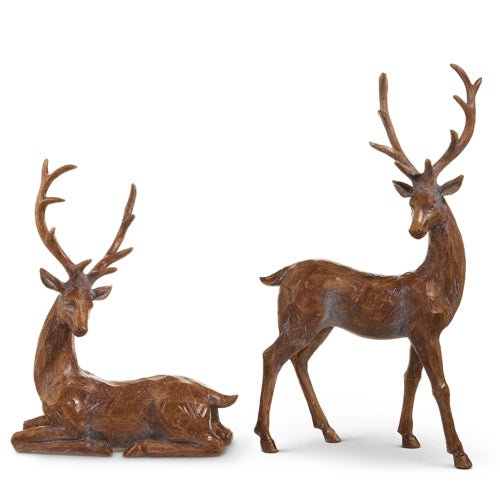 Venado Estilo Madera Rustica Sin Detalle 18.5In
