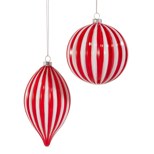 Adorno a rayas rojo y blanco 4in