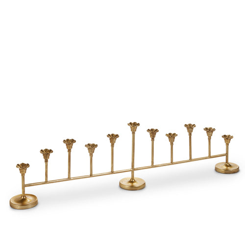 Candelero De 12 Candelas Dorado  28.75In