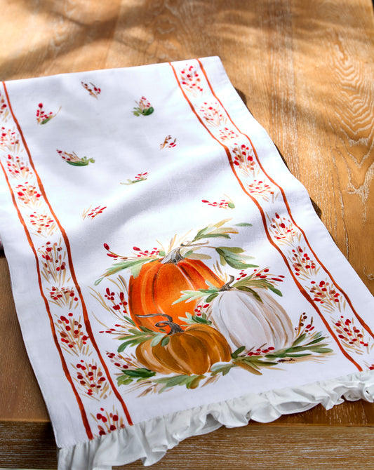 Camino De Mesa Con Calabazas De Otono 90In