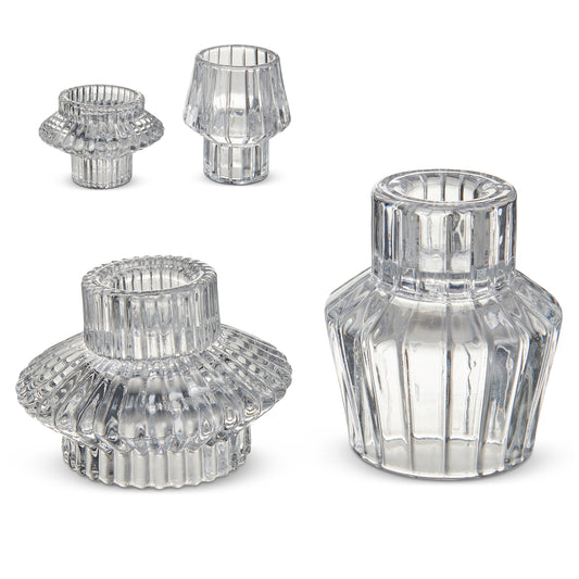 Portavelas vintage transparente 3 pulgadas