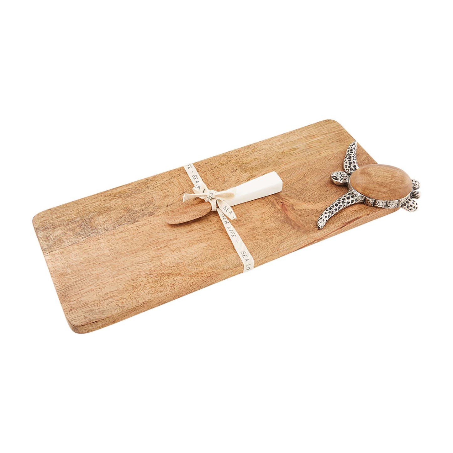 Tabla de madera con cuchillo de tortuga