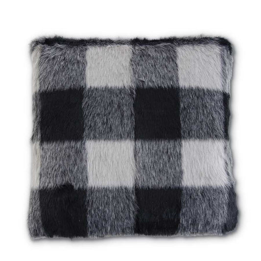 Cojin / Throw de piel artificial negro y blanco