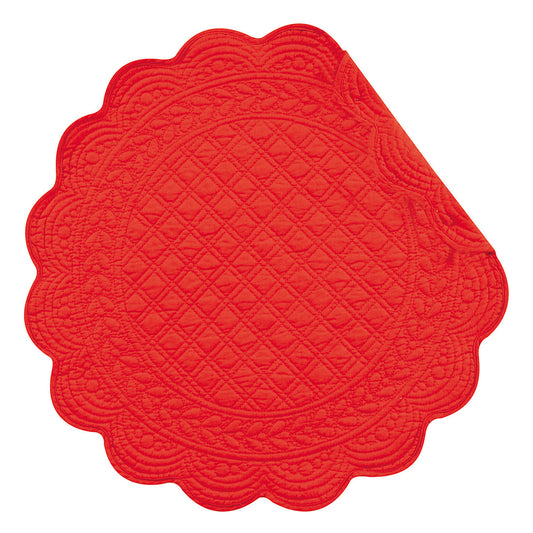 Individual redondo rojo