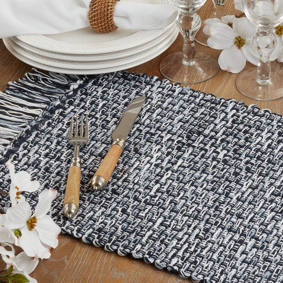 Individuales tejidos azules