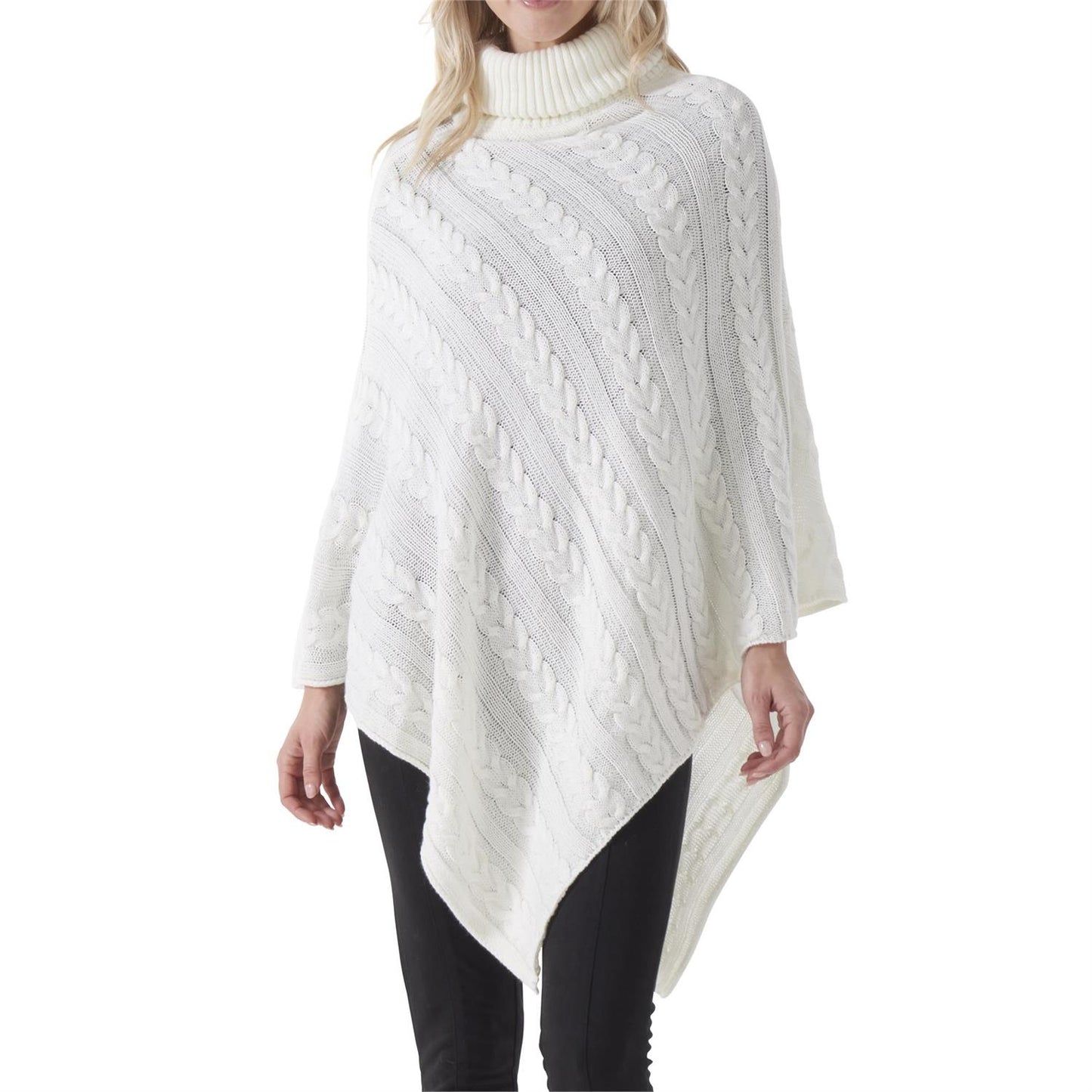 Poncho con cuello blanco