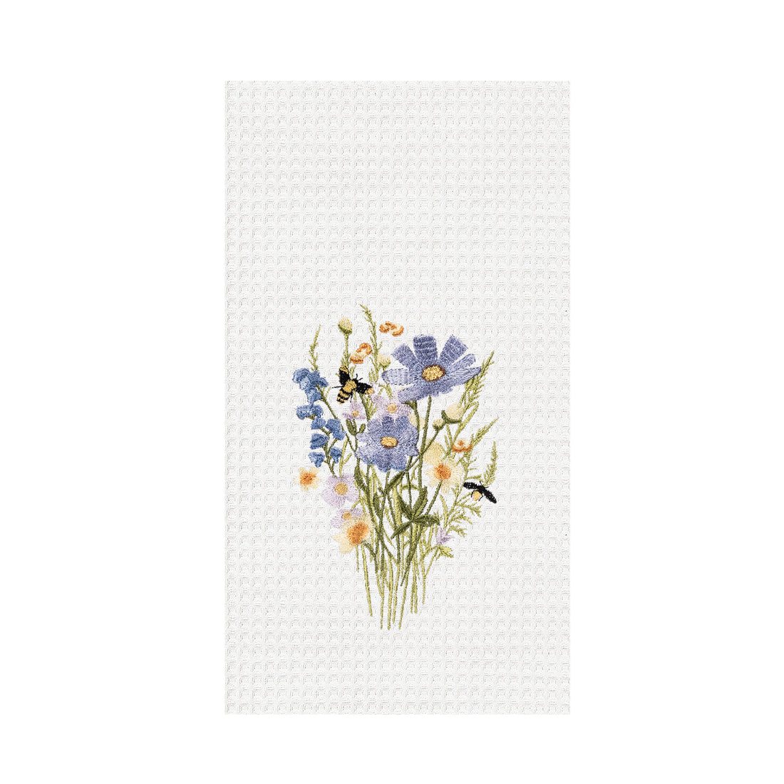Toalla de cocina abejas y flores azules