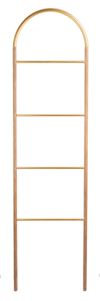 Escalera De Madera Con Arco Dorado