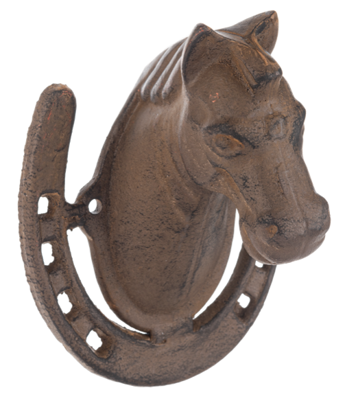 Decoracion de caballo con herradura de hierro