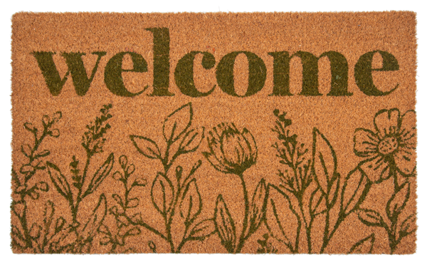 Alfombra Flores Verdes Welcome