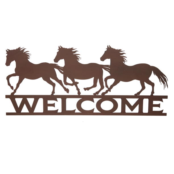 Rotulo de caballos corriendo welcome