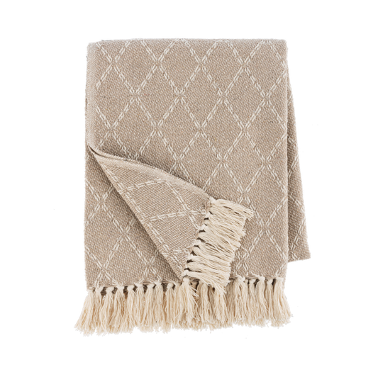 Colcha de diamantes beige