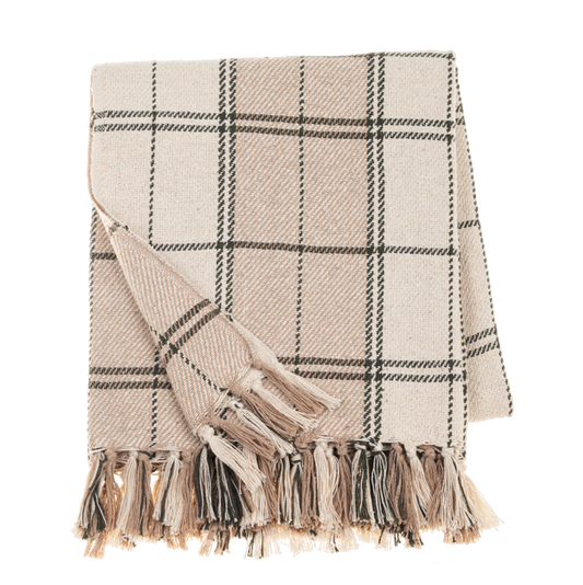 Colcha de lineas beige