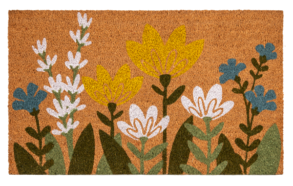 Alfombra De Flores Amarillas Azules