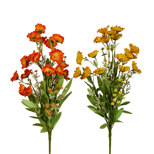Rama De Poppy Anaranjada Amarilla