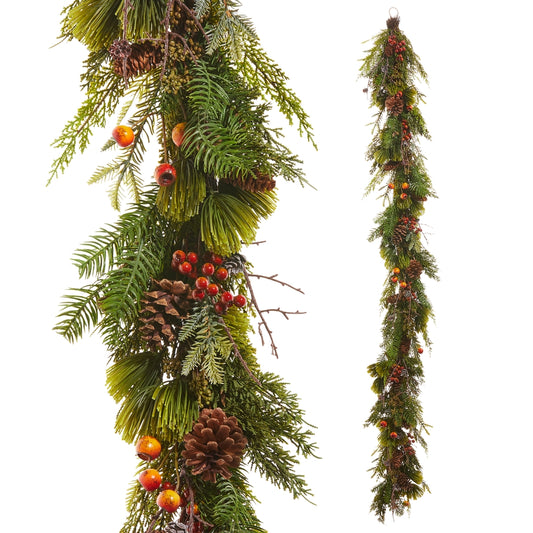 Guirnalda De Berries Anaranjadas 6Ft
