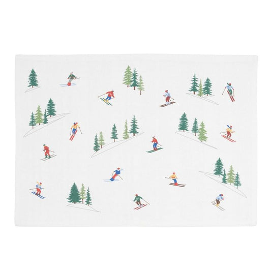Individual esquiadores alpinos y tartan