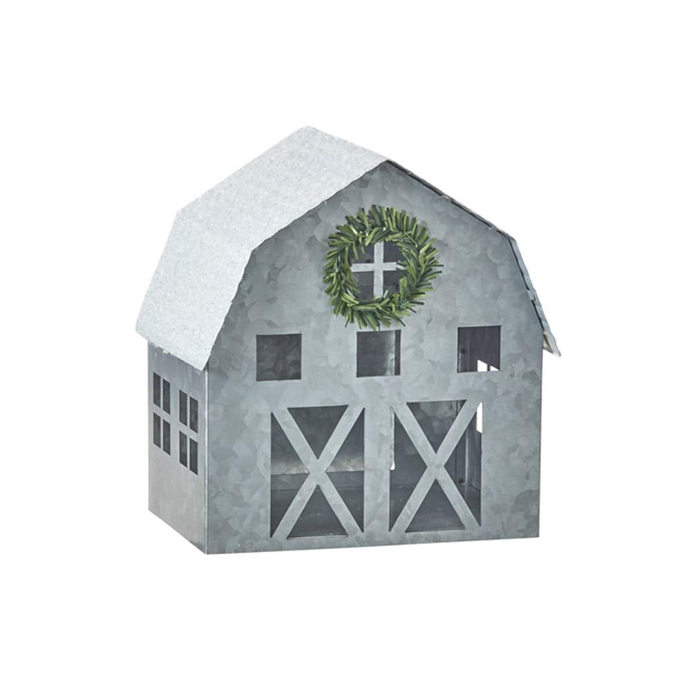 Casas de metal con techo nevado