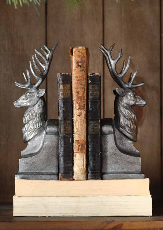 Soporte De Libros Con Venados 9.5In