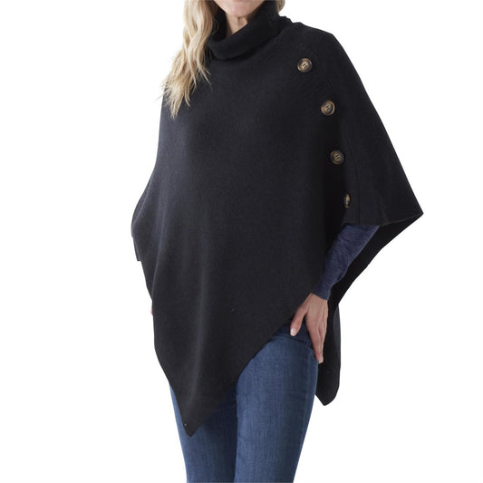 Poncho con botones negro