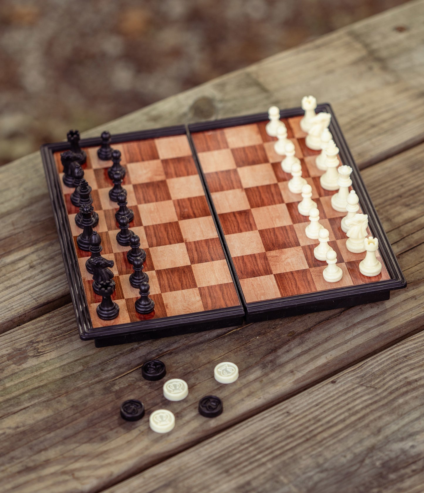 Juego de damas y ajedrez magnetico