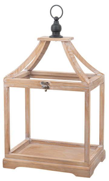 Faroles de color madera natural con argolla negra