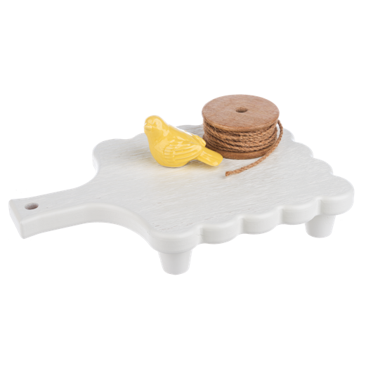 Tabla pequena con borde blanca con patas peq