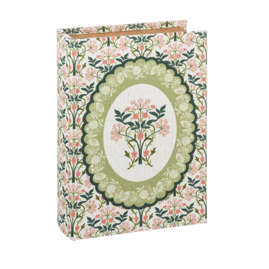 Caja en forma de libro de flores grd