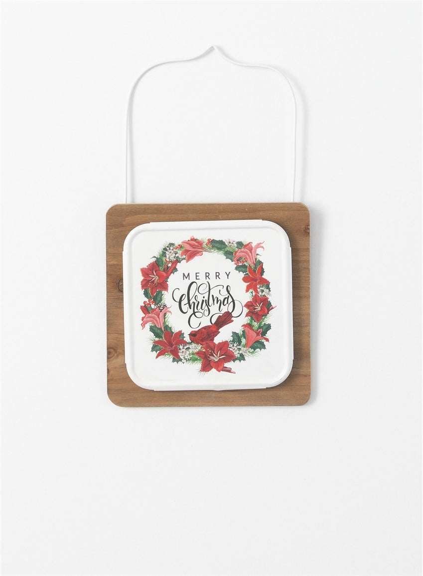 Rotulo Merry Chsitmas petirojo y amarilis