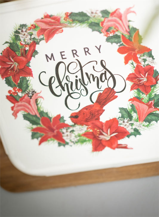 Rotulo Merry Chsitmas petirojo y amarilis