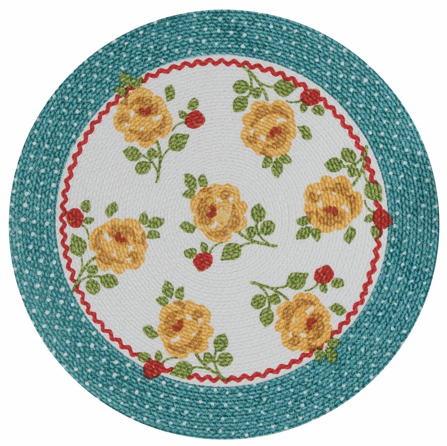 Individual de flores amarilla orilla aqua