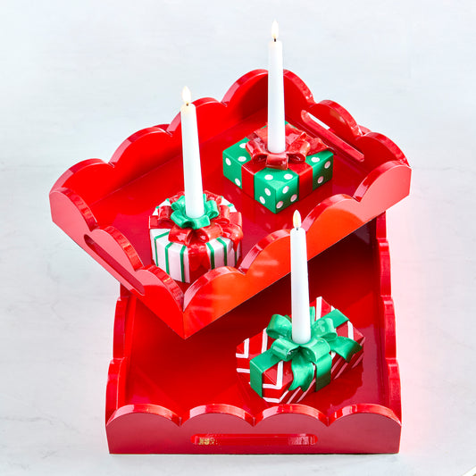 Candeleros En Forma De Regalo 5In