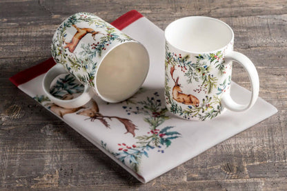 SET DE 2 TAZAS 12 OZ  HOLLY TIME