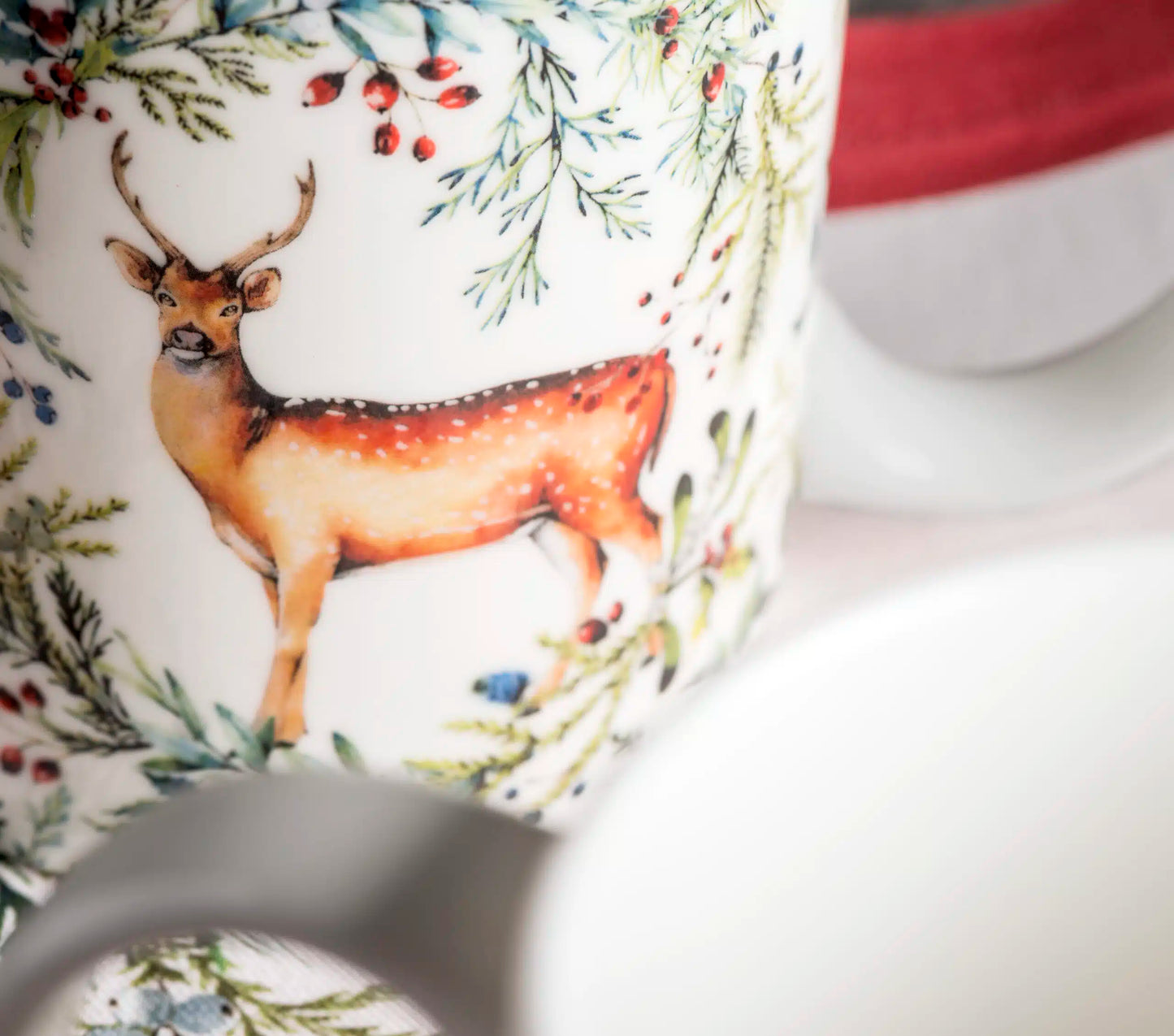 SET DE 2 TAZAS 12 OZ  HOLLY TIME