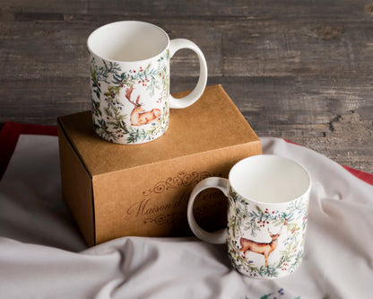SET DE 2 TAZAS 12 OZ  HOLLY TIME